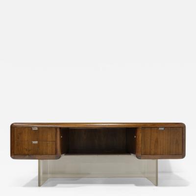 Vladimir Kagan Vladimir Kagan Walnut and Lucite Executive Desk 1950s