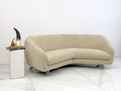 Vladimir Kagan Vladimir Kagan Wide Angle Tangent Sofa Model 506 In Tan Chenille