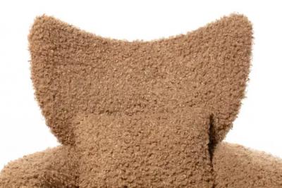 Vladimir Kagan Vladimir Kagan Wingback Swivel Chair Ottoman in Curly Latte Fabric