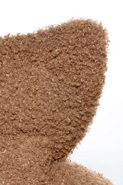 Vladimir Kagan Vladimir Kagan Wingback Swivel Chair Ottoman in Curly Latte Fabric