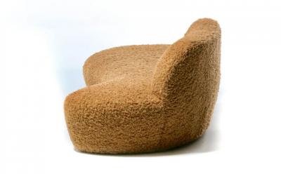 Vladimir Kagan Vladimir Kagan Zoe Sofa for American Leather in Curly Teddy Bear Camel Fabric