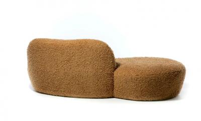 Vladimir Kagan Vladimir Kagan Zoe Sofa for American Leather in Curly Teddy Bear Camel Fabric