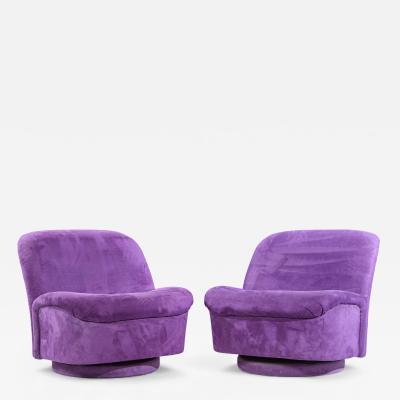 Vladimir Kagan Vladimir Kagan for Directional Mid Century Swivel Lounge Chairs Pair