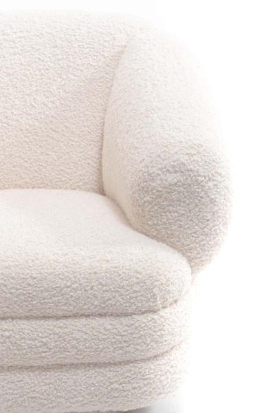 Vladimir Kagan Vladimir Kagan for Directional Pair of Ivory Boucl Swivel Chairs