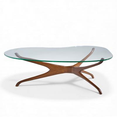 Vladimir Kagan Vladimir Kagan for Dreyfuss Mid Century Walnut Tri Symmetric Coffee Table