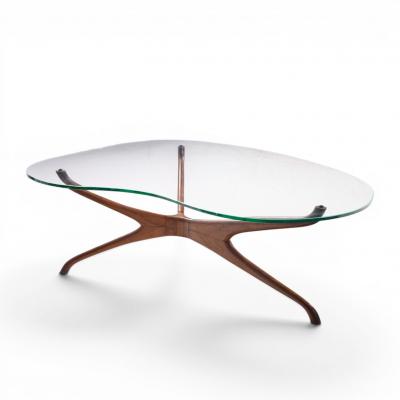Vladimir Kagan Vladimir Kagan for Dreyfuss Mid Century Walnut Tri Symmetric Coffee Table