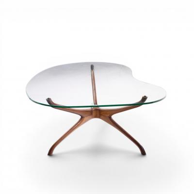 Vladimir Kagan Vladimir Kagan for Dreyfuss Mid Century Walnut Tri Symmetric Coffee Table