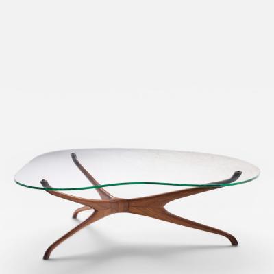 Vladimir Kagan Vladimir Kagan for Dreyfuss Mid Century Walnut Tri Symmetric Coffee Table
