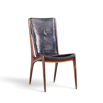 Vladimir Kagan Vladimir Kagan for Dreyfuss VK 101 Mid Century Walnut Sling Chairs Pair