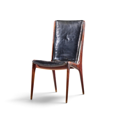 Vladimir Kagan Vladimir Kagan for Dreyfuss VK 101 Mid Century Walnut Sling Chairs Pair