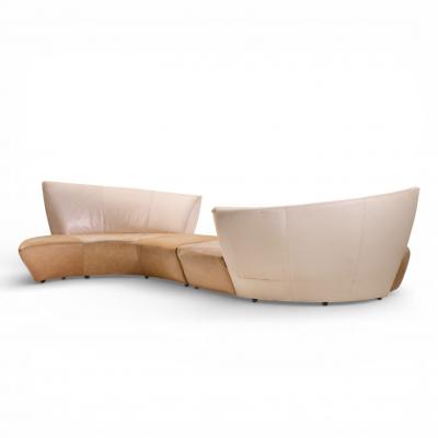 Vladimir Kagan Vladimir Kagan for Preview Mid Century Serpentine Sofas Pair