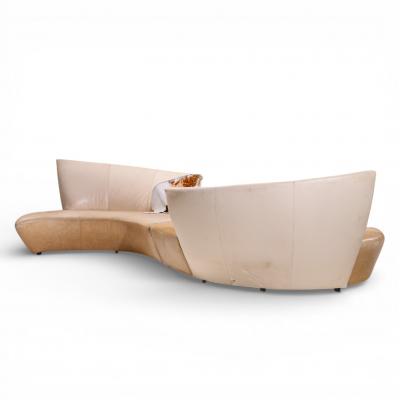 Vladimir Kagan Vladimir Kagan for Preview Mid Century Serpentine Sofas Pair
