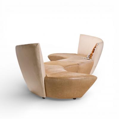 Vladimir Kagan Vladimir Kagan for Preview Mid Century Serpentine Sofas Pair