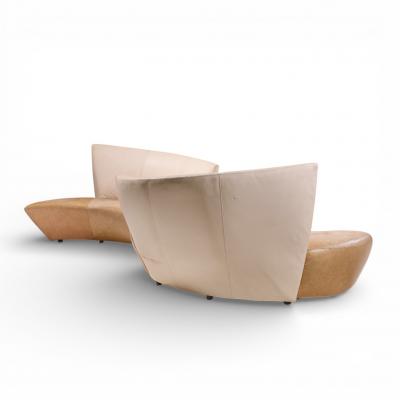 Vladimir Kagan Vladimir Kagan for Preview Mid Century Serpentine Sofas Pair