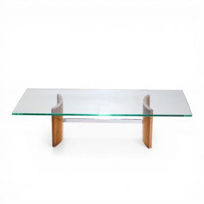 Vladimir Kagan Vladimir Kagan for Selig Mid Century Walnut and Glass Propeller Coffee Table
