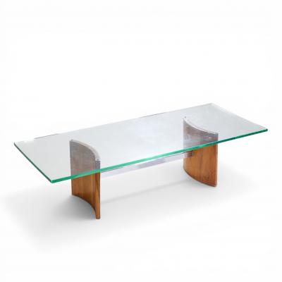Vladimir Kagan Vladimir Kagan for Selig Mid Century Walnut and Glass Propeller Coffee Table