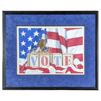 Vote Watercolor by Anne Kinder 1999
