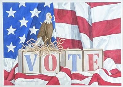 Vote Watercolor by Anne Kinder 1999