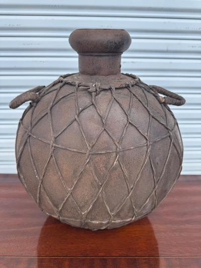 Vtg Metal Double Handed Jug