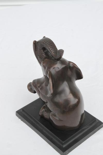 Vtg Pair ART DECO Baby Elephant BookEnds Bronzed Metal