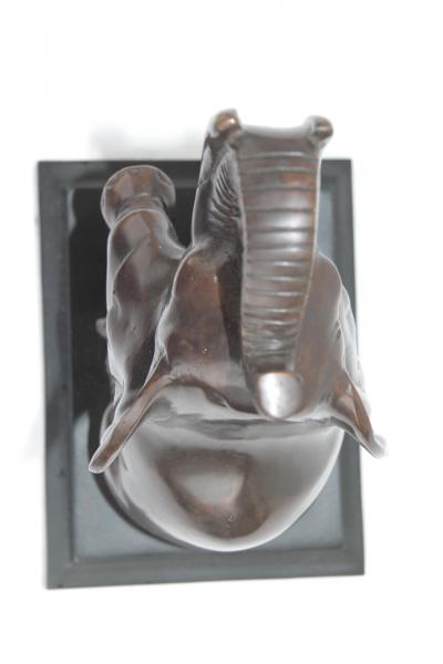 Vtg Pair ART DECO Baby Elephant BookEnds Bronzed Metal