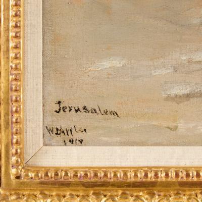 W J Appler Large Orientalist Oil Painting of Jerusalem by W J Appler 1919