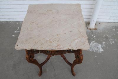 W Z Rococo Style Marble Entry or Side Table