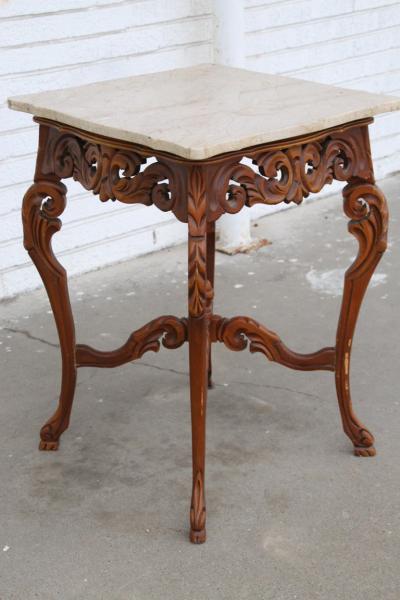 W Z Rococo Style Marble Entry or Side Table