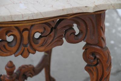 W Z Rococo Style Marble Entry or Side Table