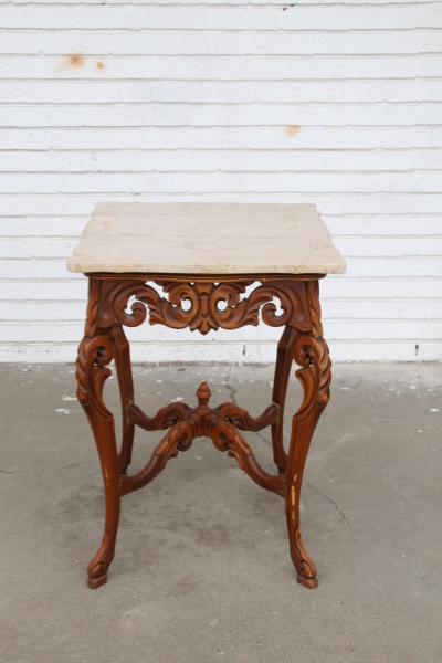 W Z Rococo Style Marble Entry or Side Table