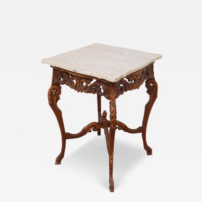 W Z Rococo Style Marble Entry or Side Table