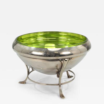 WAS Benson style Arts Crafts silver plate centrepiece with conical shaped bowl