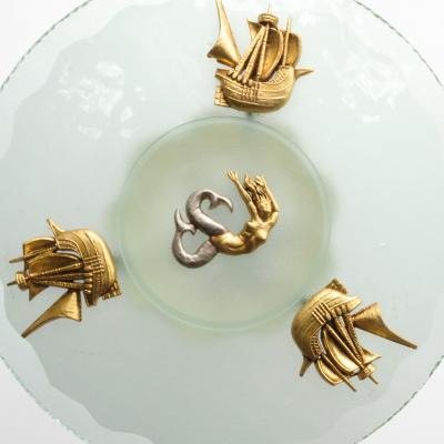 WEDISH ART DECO CHANDELIER WITH MERMAID SHIPS AND OCEAN 