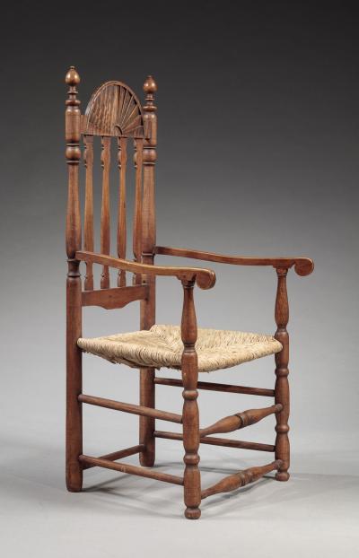 WILLIAM AND MARY BANISTER BACK ARMCHAIR