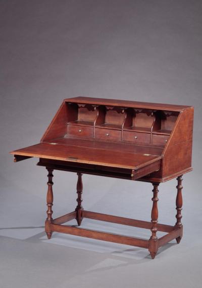 WILLIAM AND MARY SLANT FRONT DESK ON FRAME
