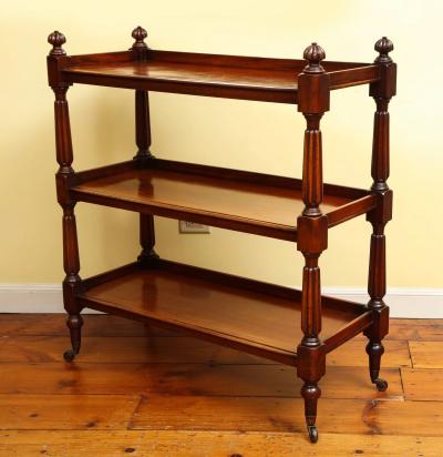 WILLIAM IV MAHOGANY THREE TIER ETAGERE