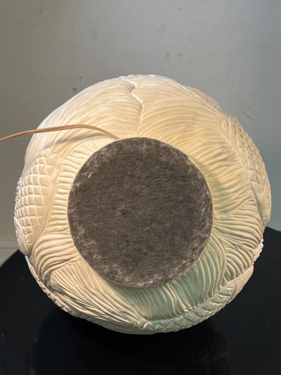 WONDERFUL PAIR OF ART DECO REVIVAL WHITE PLASTER FISH LAMPS