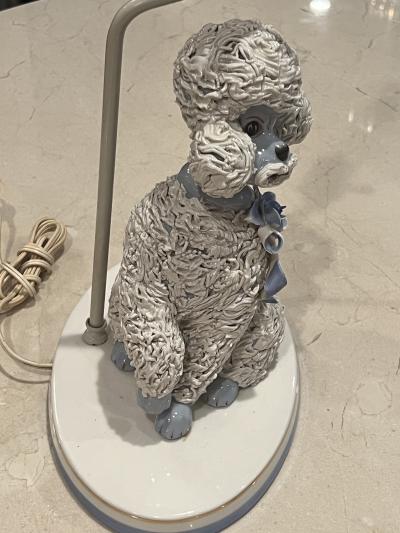 WONDERFUL PAIR OF MID CENTURY ITALIAN CERAMIC POODLE LAMPS
