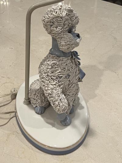 WONDERFUL PAIR OF MID CENTURY ITALIAN CERAMIC POODLE LAMPS