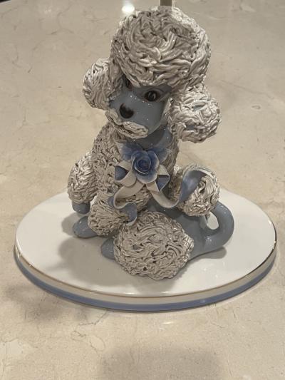 WONDERFUL PAIR OF MID CENTURY ITALIAN CERAMIC POODLE LAMPS