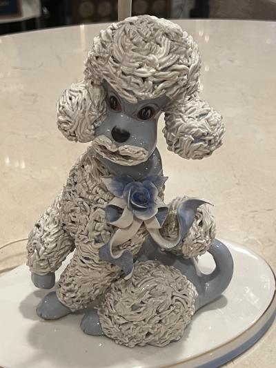 WONDERFUL PAIR OF MID CENTURY ITALIAN CERAMIC POODLE LAMPS