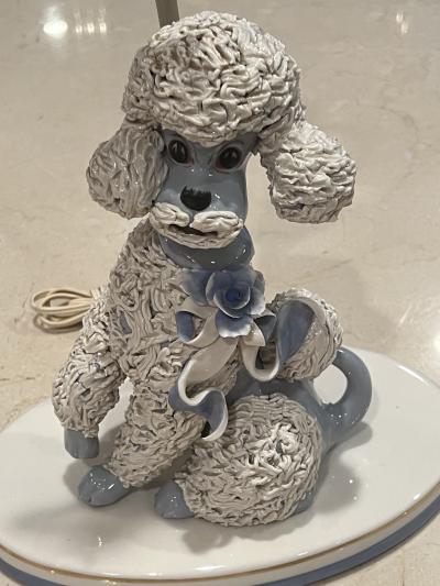 WONDERFUL PAIR OF MID CENTURY ITALIAN CERAMIC POODLE LAMPS
