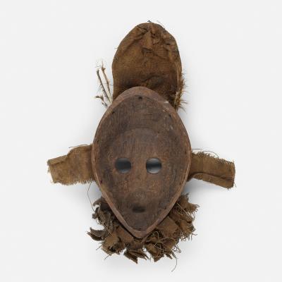 WOODEN CARVED FABRIC AND FEATHERS MASK DAN GUNYE GE