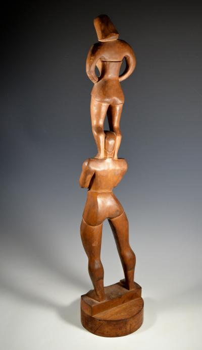 WPA Art Deco Modernist Circus Sculpture The Acrobats Signed 1938