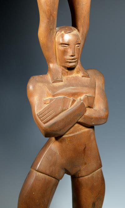 WPA Art Deco Modernist Circus Sculpture The Acrobats Signed 1938