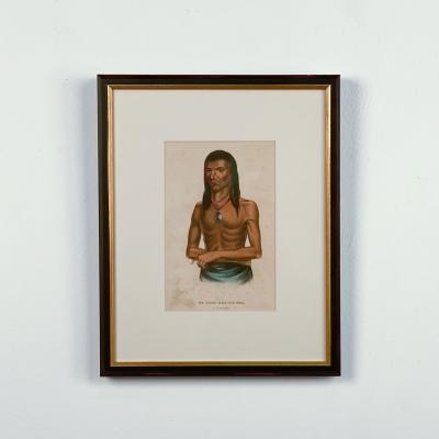 Wa Bish Kee Pe Nas A Chippewa McKenney Hall Engraving 19th Century