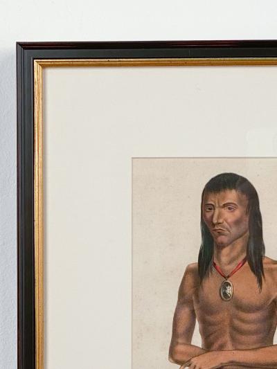 Wa Bish Kee Pe Nas A Chippewa McKenney Hall Engraving 19th Century