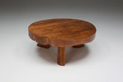 Wab Sabi Wooden Round Coffee Table 1950s