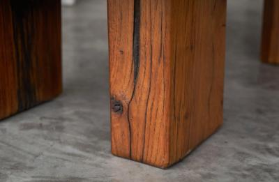 Wabi Sabi Brutalist Style Solid Oak Coffee Table Mid 20th Century