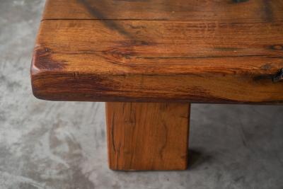 Wabi Sabi Brutalist Style Solid Oak Coffee Table Mid 20th Century